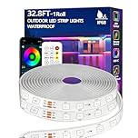 Bvokon 10M Outdoor LED Strip Light IP68 Waterproof,Outside RGB+IC Lights with App/Remote Control,Color Changing,Music Sync Rope Light for Balcony,Deck,Rooftop,Garden,Pool