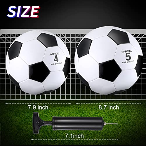 Hydren 4 Pack Soccer Ball With Pump Size 4, Size 5, Girls Pink Sport Soccer Ball For Game Training Practice Youth Adult Soccer Players Boys Girls (Elegant, Size 5), White #TOP1