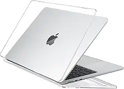 Capa de proteção para Macbook Air de 15 polegadas, modelos chip M4, M3 e M2, A3241, A3114 e A2941 (Transparente)