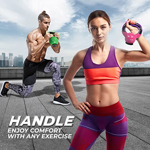 Image of Yes4All Kettlebells Rubber Base, Kettlebell Set for Women, Strength Training Kettlebells Weights (10-65 lbs)
