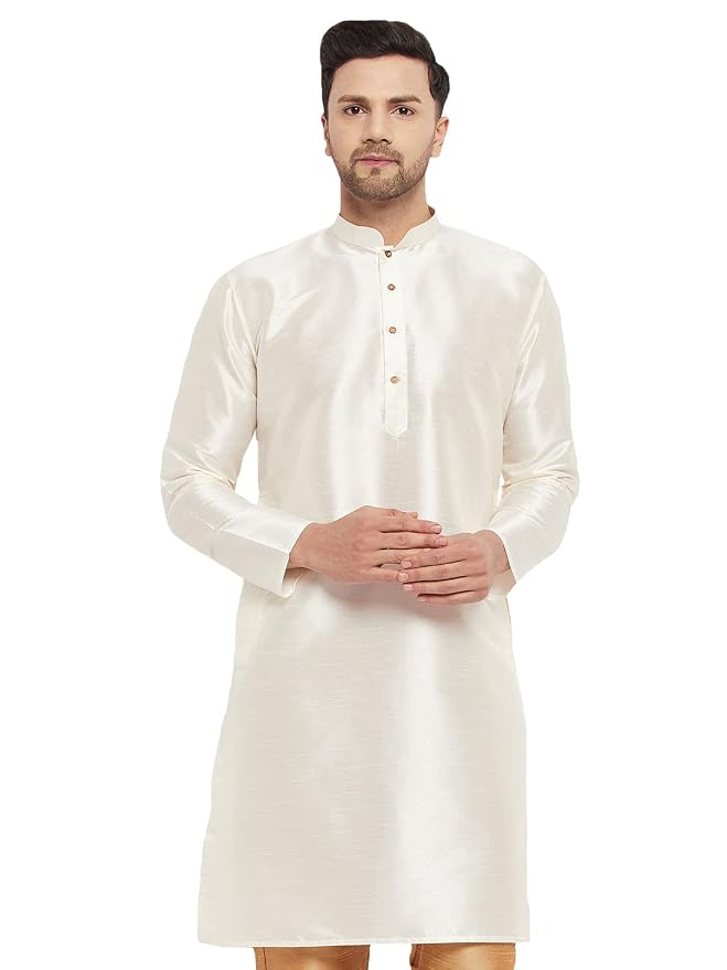 VASTRAMAY Men's Cotton Silk Blend Kurta