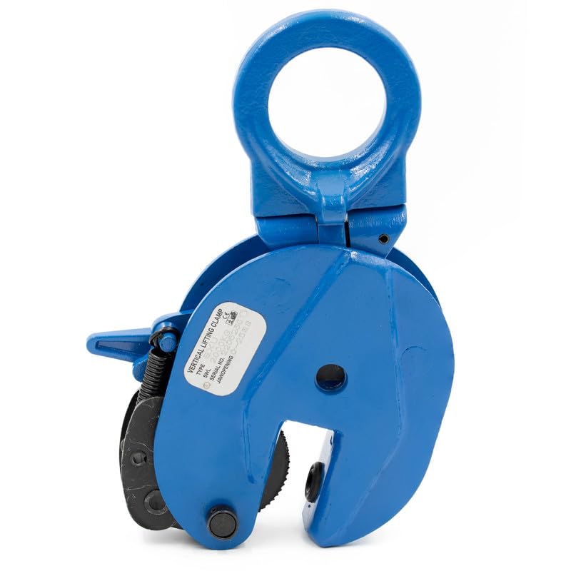 Morsetto di sollevamento verticale 1000 kg capacità di carico con occhiello girevole blu – Pinza in lamiera 1 tonnellata – Morsetto in lamiera 1t – Pinza di sollevamento verticale
