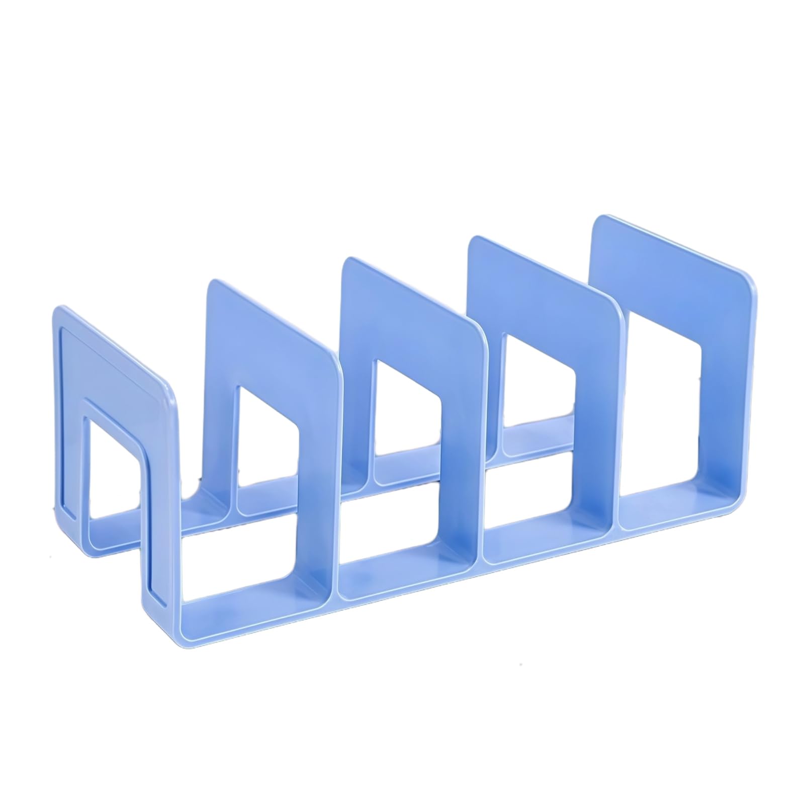 Glifora Acrylic Bookends - with Four-Compartment Dividers, Bookend for Horizontal and Vertical Use, Durable Acrylic Desktop Organiser for Office and Home