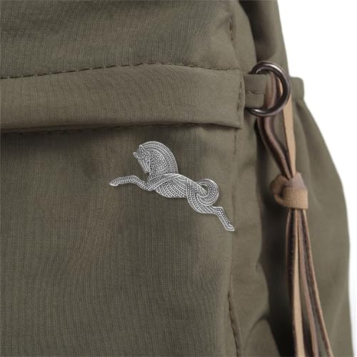 Image of Dreuyet Horse Brooch Pin Horse Racing Suit Lapel Pin for Women Men Rhinestone Antique Gold Horse Animal Brooch Clothing Outfits Accessory Jewelry