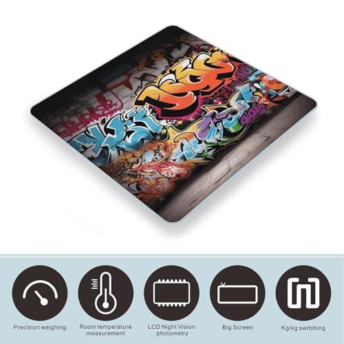 Báscula digital de baño Graffiti Hip Hop vidrio templado 400 lb miniatura 3