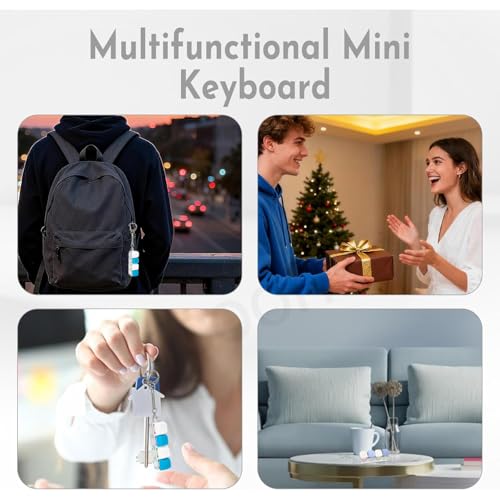 Image of Keyboard Fidget Toy 4-in-1 Keyboard Decompression Button Finger Clicker Toys, Button Stress Relief Fidget to Relief Stress (2 Colors-White ,Sky Blue)