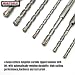 NORTOOLS Rotary Hammer Drill Bit Sets 7 PCS SDS Plus Drill Tungsten Carbide Tip with Cross Head PGM Mark Power Tools ​for Masonry Concrete Granite