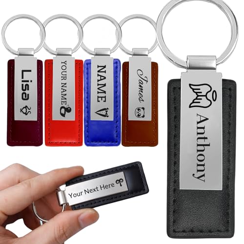 jcyif Custom Keychain for Car keys with Engraved Name Initials,