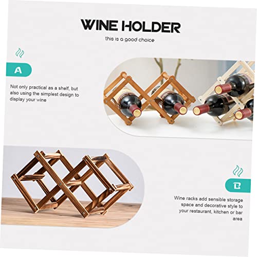 Soporte para botellas de vino apilable de madera miniatura 5