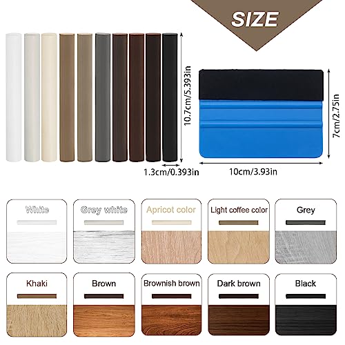 Hoedia Wood Repair Wax Sticks, Wax Filler Sticks with Scraper Tool, 10PCS Furniture Repair Wax Crayon - Image 4