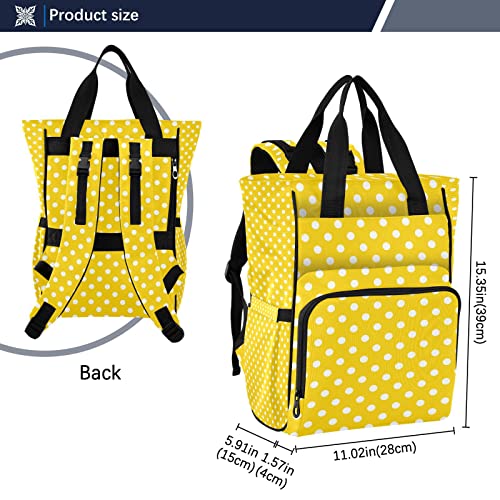 Alaza Diaper Bag Backpack For Baby Nappy Changing Bags Multifunction Polka Dot Yellow Travel Backpack(238Rh7H) #TOP2