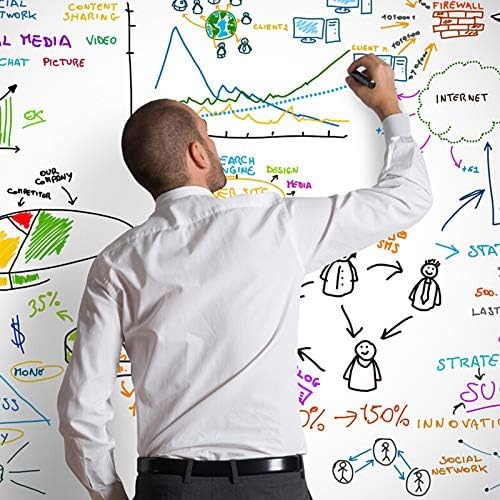 LIVECOOL Dry Erase Whiteboard Film Surface for Walls, Doors, Tables,White Wallpaper Peel and Stick,White Contact Paper (24 X 48 Inch)-picture-23