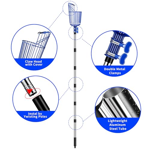 40-160" Segmented Fruit Picker Pole with Basket for Apples, Avocados, Cherries, Lemons, Mangoes, Oranges, Peaches