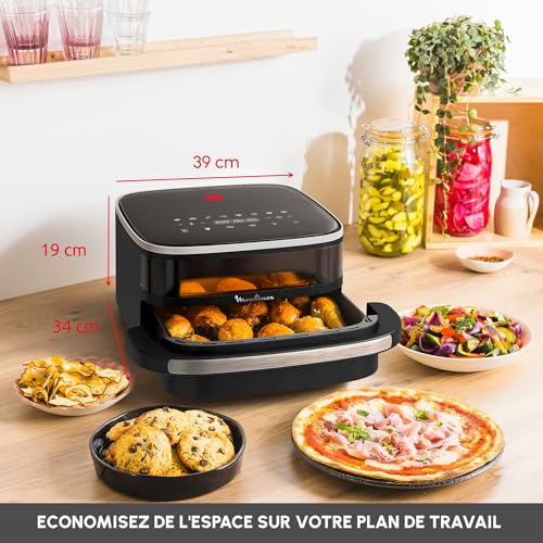 Moulinex Easy Fry Surface & Pizza Air fryer Très grande surface de cuisson Compact Fenêtre de visualisation AL4018F0 - vue 8
