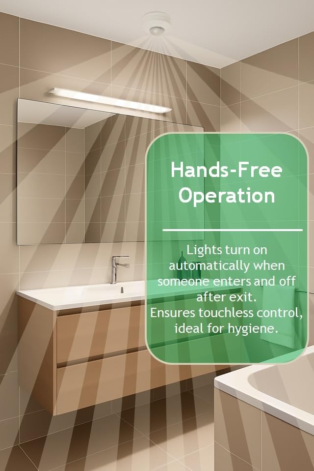 Image of Jackal Ceiling Mount PIR Motion Sensor Switch 220-240V AC, Automatic Light Controller with Adjustable Timer & Lux, 360 Detection for Home, Office, Corridor Lighting