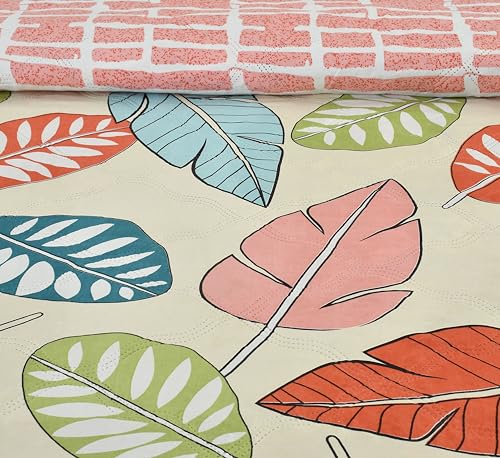Image of IVAZA Luxury Ultrasonic Punch AC Comforter Blanket - Quilted Microfiber Floral Pattern, Lightweight Breathable All‑Season Blanket for Bedroom, Travel (Singled Bed,228x152 CM) (Paisley Multi Leaf)
