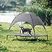 SUPERJARE XLarge Outdoor Dog Bed, Elevated Pet Cot with Canopy, Portable for Camping or Beach, Durable Oxford Fabric, Extra Carrying Bag - Dark Gray