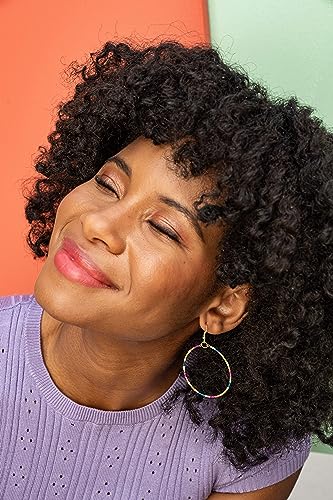 INK+ALLOY Beaded Hoop Earrings for Women, Kelly Boho Luxe Seed Bead Large Front Facing Statement Hoops, Hypoallergenic Handmade Jewelry for the Modern Bohemian, 2.5-Inches3