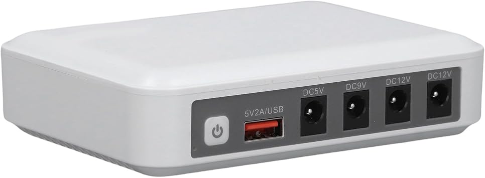 Mini UPS Battery Backup 6000mAh DC 5V/9V/12V Output for Router Modem with Rechargeable Lithium Battery for Home Office US Plug