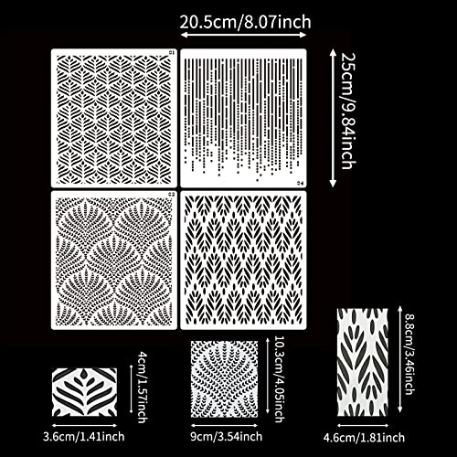 4 Pcs Floral Wedding Cake Stencils - Reusable Buttercream Templates for DIY Baking Decor