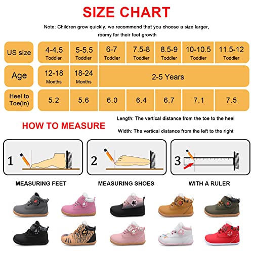 Toddler Boots Girls Boys Winter Boots Kids Outdoor Booties Warm Ankle Boots Non Slip Combat Boots for Hiking Skiing and Walking3