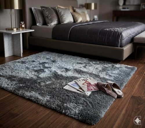 Image of Luxury Shaggy Area Rug, Ultra Soft 1.5 Inch High-Pile Plush Carpet for Bedroom, Fluffy Non-Slip Room Decor, Large Shag Rug for Nursery & Living Room(3x5 Feet, d.Grey)