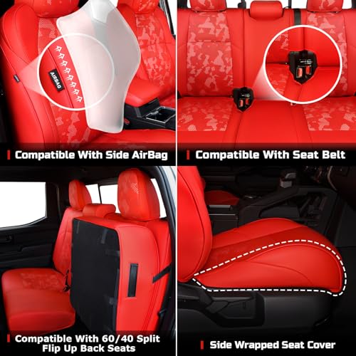 Image of Leather Seat Covers Custom Fit for Tacoma Gen 4th (2024-2026) Double Cab | Custom Fit for SR, SR5, TRD PreRunner, TRD Sport, TRD Off-Road, Limited, Trailhunter - Fully Covered - Fit Like a Glove