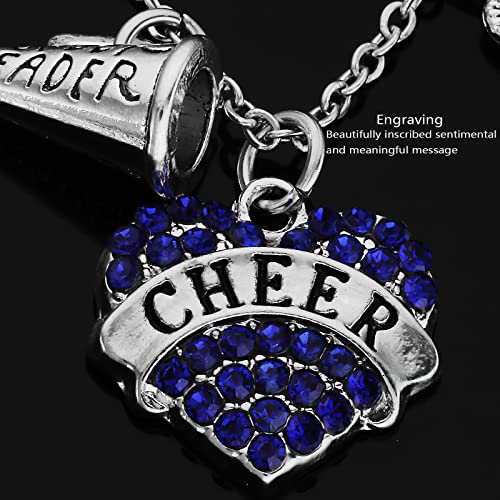 HUTIMY Cheerleader Necklace for Teen Little Cheer Charm Jewelry for Cheer Coach Cheerleader Necklaces3