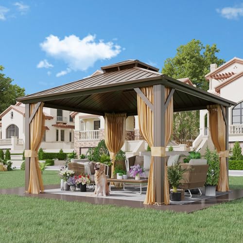 YOLENY 10' x 10' Hardtop Gazebo, Metal Gazebo with...