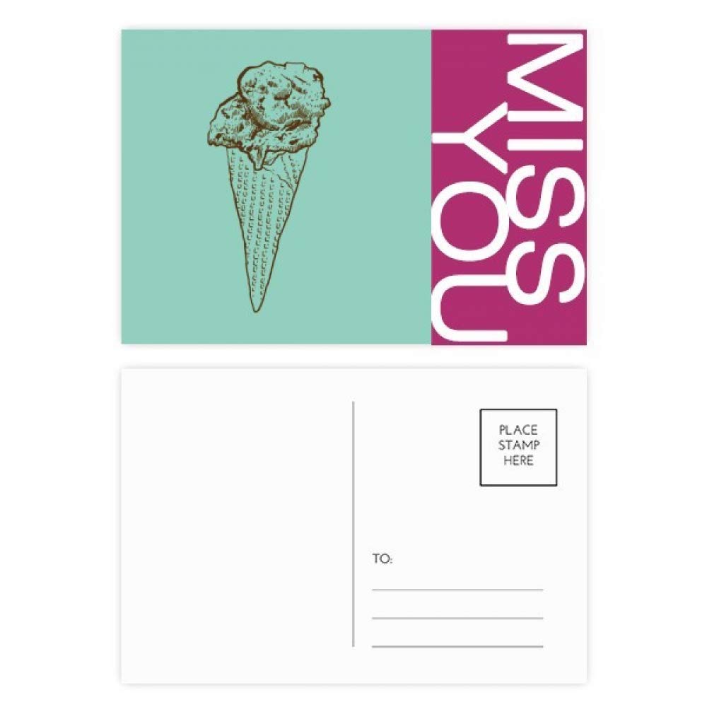 Crispy Chocolate Sketch Ice Cream Miss Postcard Set Thanks Card Mailing Side 20pcs