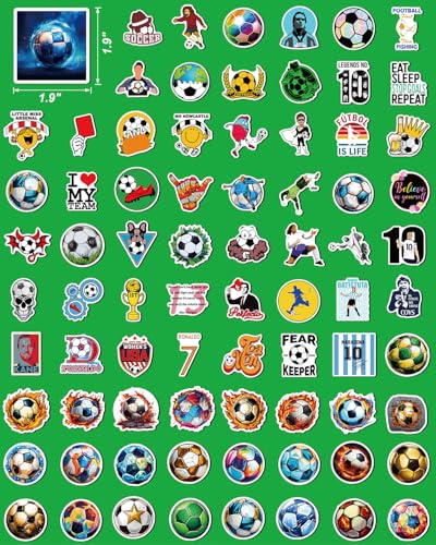 Soccer Stickers for Kids, Soccer Water Bottle Stickers for Kids Party Favors Supplies, Waterproof Vinyl Stickers, Hydroflask Laptop Car Classroom Skateboard Sticker Packs for Teens Boys Girls - Image 3