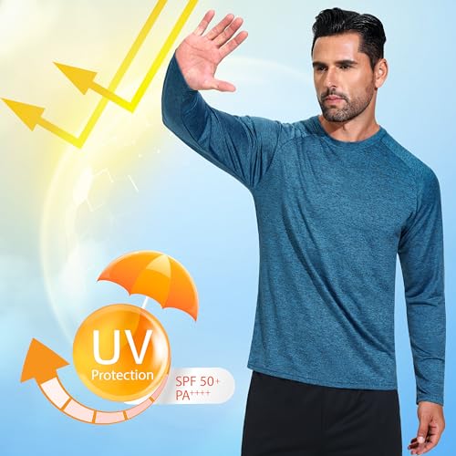 3 Pack Moisture-Wicking Long Sleeve T-Shirts for Men - Lightweight Quick-Dry Casual Tee Shirt for Gym Workout Running4