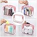 Wedama TSA Approved Toiletry Bag, Cosmetic Bags 3 Pack with Zipper Carry on Airline Airport Travel Accessories, PVC Makeup Bags for Travel, Quart Size Travel Bags for Men and Women-Pink