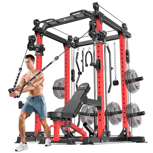 Power Rack Power Cages Multi-Function Squat Rack with Cable Crossover ...