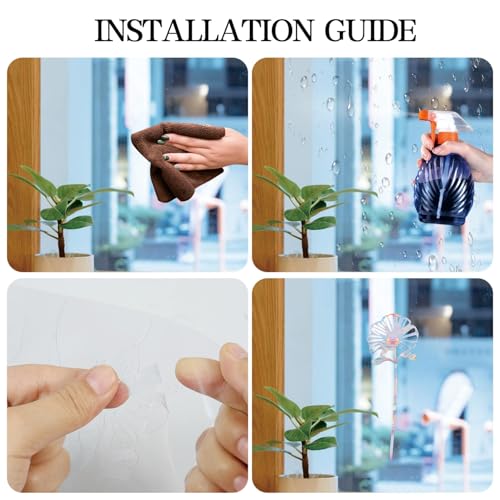 Shawula FLOWER _001 30Pcs Flower Window Clings - Anti-Collision Window Decals To Save Birds From Window Collisions,Non Adhesive Prismatic Vinyl Window Clings, Rainbow Stickers thumb #1