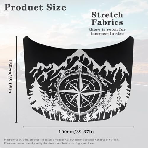 Image of Car Hood Cover Protector Car Decor Accessories Can be Washed Elastic Fabrics Hood Wrap Blanket for Most Cars SUV Truck, Mountain Pointer