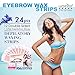 Waxkiss Eyebrows Wax Strips Cold Waxing Strip for Eyebrow Hair Removal Home and Traveling Wax Strips Ready to Use 24 Strips (12 double - side)