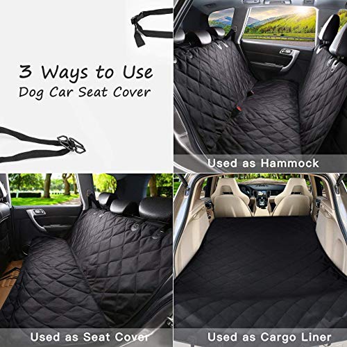 Dog Car Seat Cover, SHINE HAI Waterproof & Scratch Proof & Nonslip Back Seat Cover, Dog Travel Hammock with Seat Anchors, Machine Washable, Durable, Universal fits All Cars, Pet Cover(Black) - Image 6