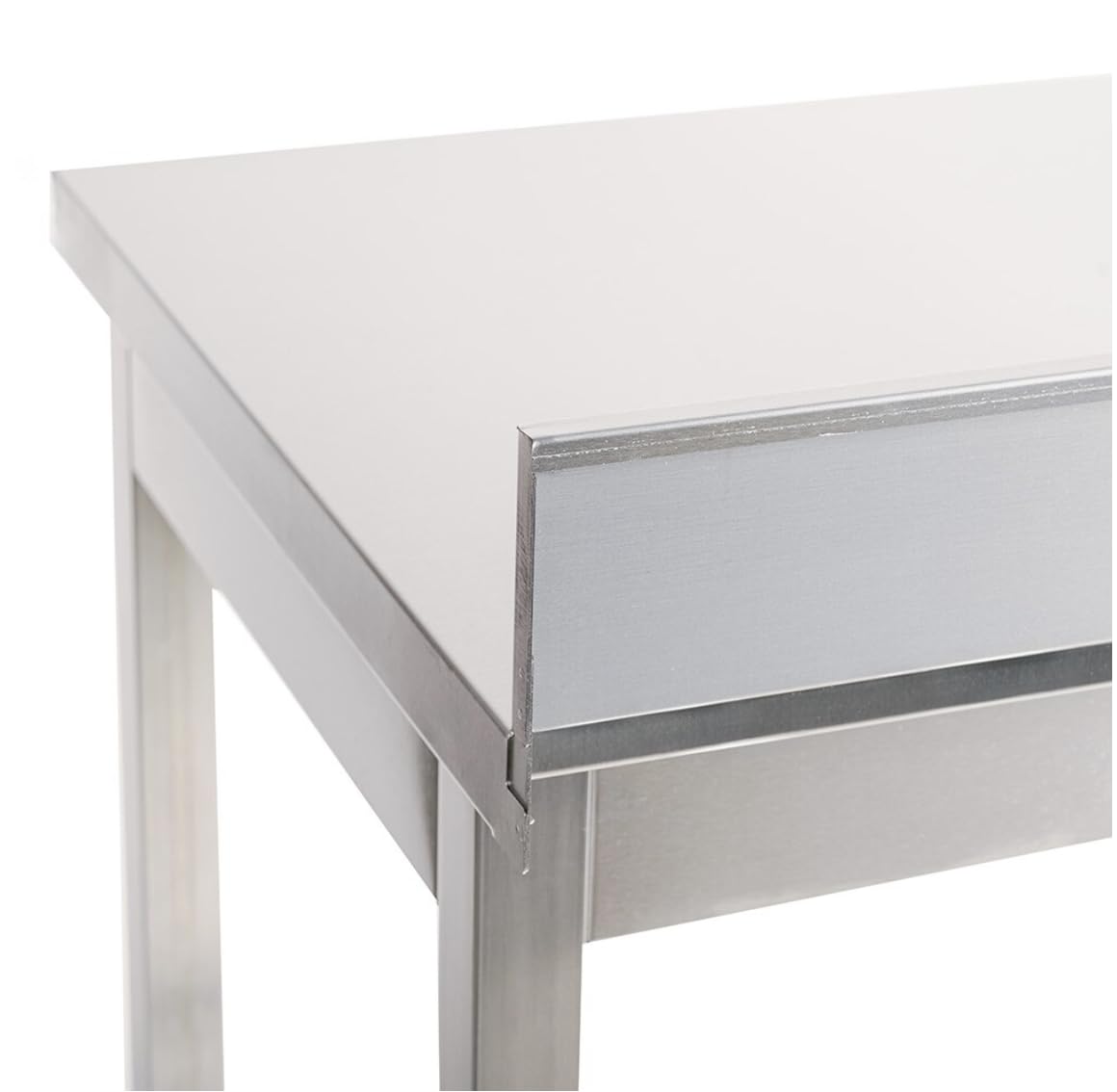 Mesa de Trabajo de Acero Inoxidable con Peto para Preparación de Alimentos – Mesa Industrial Profesional con Estante Inferior y Patas Regulables – Cocina y Hosteleía (1200 x 600 x 850)