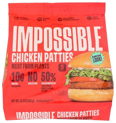 Impossible, Frozen Chicken Patties Plant Based, 13.5 Ounce