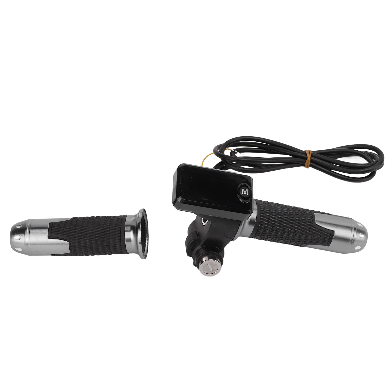 Poignée d'accélérateur électrique à Deux Roues, écran LCD, poignée d'accélérateur de Torsion avec câble et Frappe à clé, Corps en Plastique ABS, Accessoire de Guidon en Aluminium