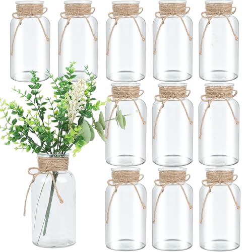 LEYIQU Vintage Glass Flower Vase, Farmhouse Glass...