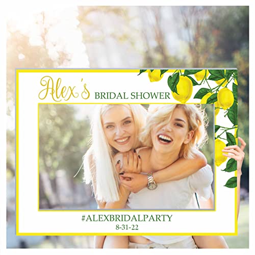 Lemon Bridal Shower Photo Booth Frame by SpeedyOrders â€“ She Found Her Main Squeeze Bridal Shower Photo Frame - Lemon Theme Bridal Shower Sign