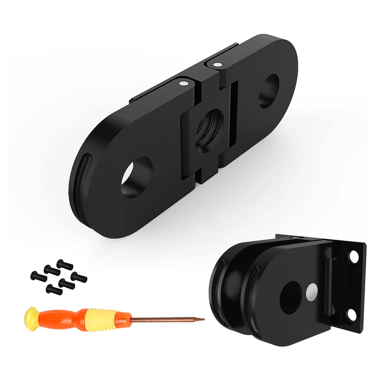 TELESINReplacement Adapter Mount with 1/4 Tripod Connector Port Compatible with GoPro Hero 12 Hero 11 Hero 10 Hero 9 Hero 8 Max, Dual Interface Design for Straightly Mounting with Selfie Stick