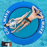 COOLWAVE Inflatable Water Hammock, Round Floating Ring for Pool and Lake, Portable Water Hammock for Parties and Relaxion, Available in 6FT 8FT 10FT