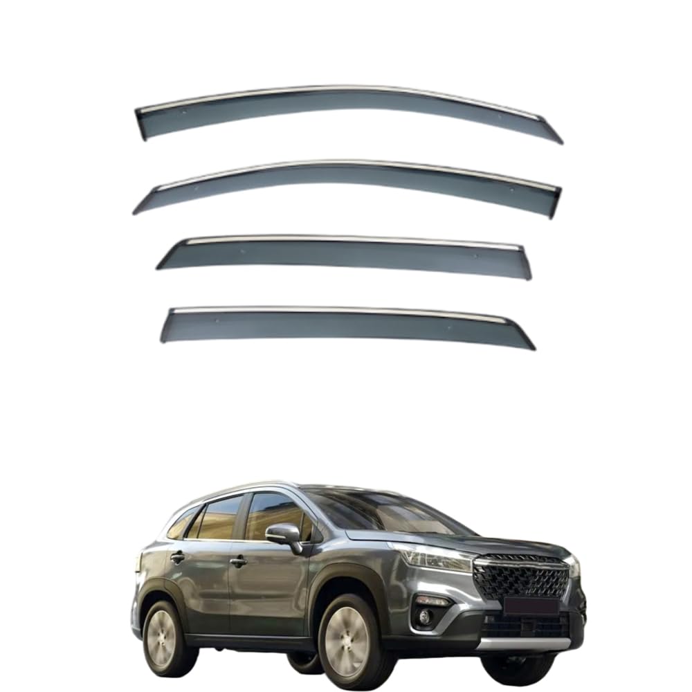 Qoemrhelt Normal 4Pc Set In-Channel Wind Deflectors, For Suzuki Sx4 S-Cross 2021-2026 Window Visors Rain Guards Vent Visors Rain & Sun Protection,Car Accessories