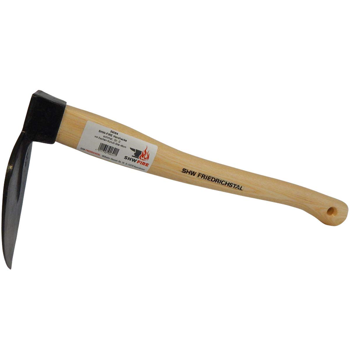 Herzhacke - Geschmiedeter Stahl, kurzer 45cm Eschenholzstiel, Ideal für Gartenarbeit von SHW-FIRE