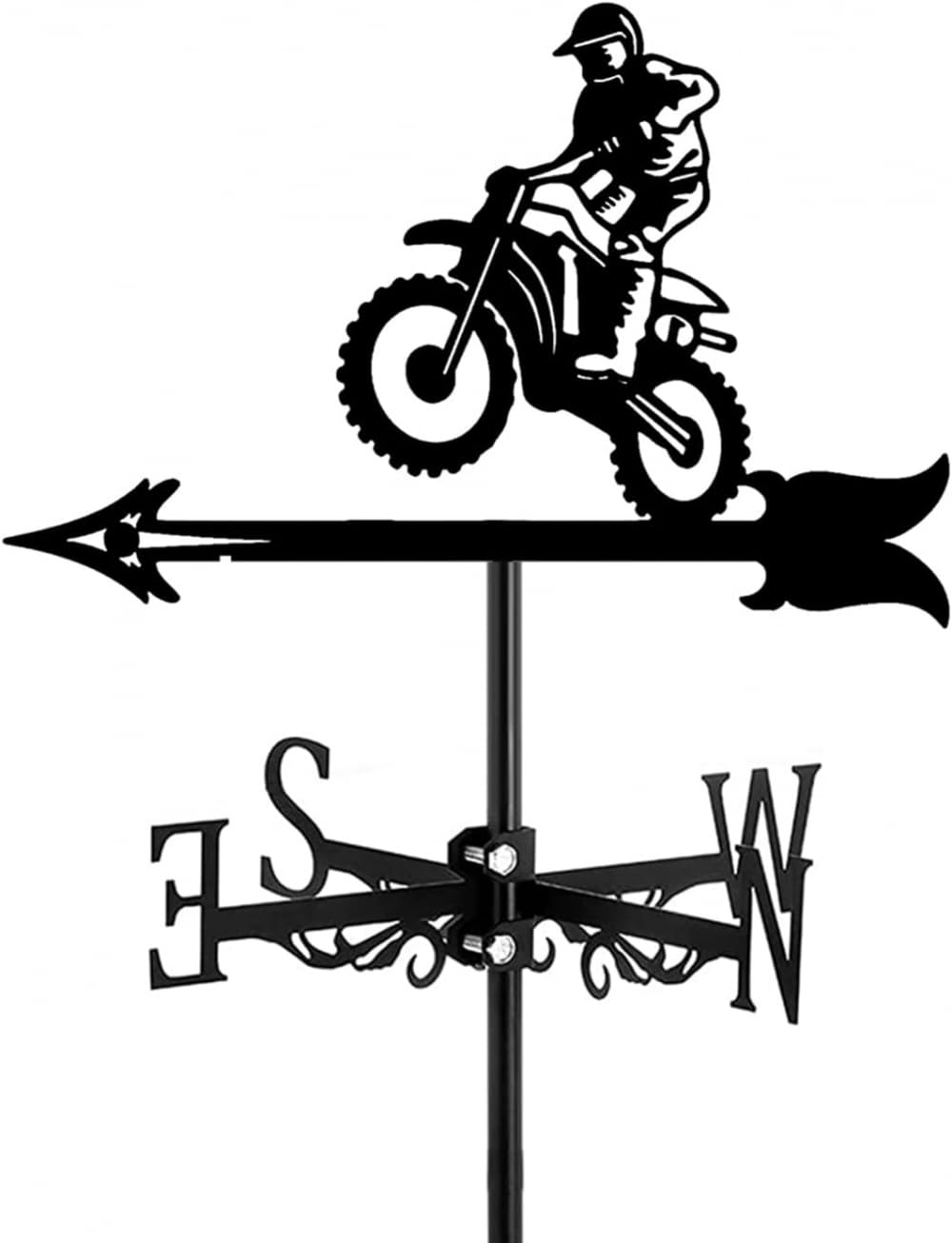 Lrtyzbd Motorcyclist Weather Vane For Roof Mount Cycling Decoration Wind Vane Wrought Iron Look Weathercock Measuring Tools Easy Use And Install,Motorbike