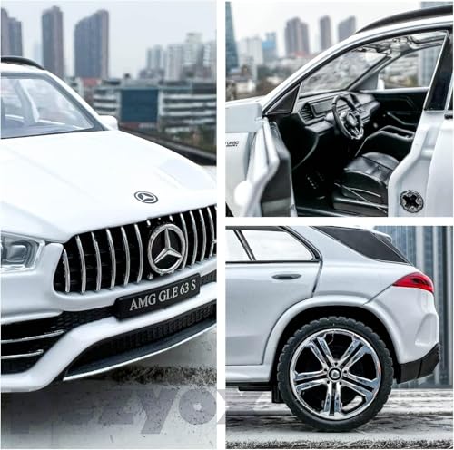 Image of 1 /32 Scale Benz AMG GLE 63S SUV Toy Car, Alloy Diecast Collectible Pull Back Car Model with Light and Sound Toy Vehicles for Adults Boys Girls Gift Toy (White)