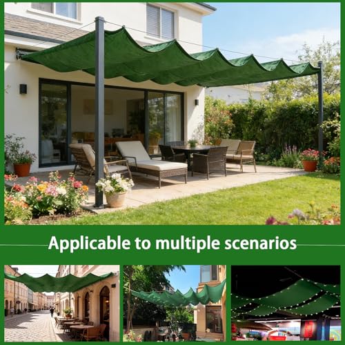 Voile solaire rétractable imperméable vert foncé 100 x 950 cm - 8